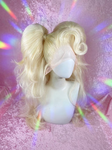 READY 2 SHIP The Merry Little Christmas Sale - "Santa Baby Spice" -  extra high density  blonde tinsel big lush pigtails.