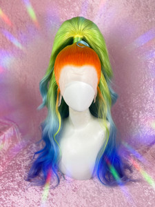 READY 2 SHIP MidSumma Sale - "She's a lil bit Fruity" - fab colourful ombre in a lush slicked back high ponytail.