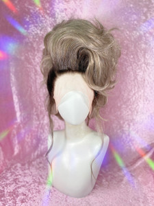 READY 2 SHIP Mardi Gras Sale - "Ave' a Root!" - rooted ash blonde/grey styled into fab fluffy updo.