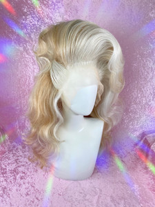 READY 2 SHIP  - "Dumb Blonde" - fab and lush platinum front with mixed blonde side slick.