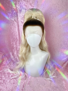 READY 2 SHIP  - "get rooted!" - lush brunette root to ice blonde all slicked ponytail