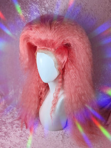 Ready 2 SHIP Pre-loved SALE! - near new BIG crimped texture  Hot peach side swoop. lace clean.