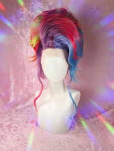 Ready 2 SHIP HAPPY PRIDE sale! -  neon rainbow fluffy updo.