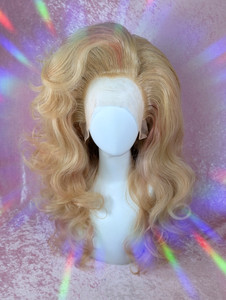 Ready 2 SHIP! - "Strawberry Caramello" EXTRA FULL Big lush drag hair in strawberry blonde with slight pink patches.