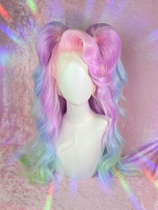 Ready 2 SHIP Birthday Sale - "Pastel Piggies!" - pastel rainbow ombre pigtails
