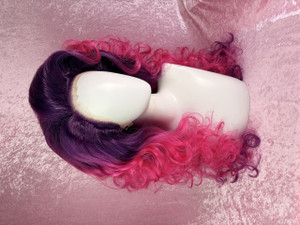 Ready 2 SHIP! Pre-loved - "Purple Sunset" - lush bright purple and neon pink styled big, lace clean. 