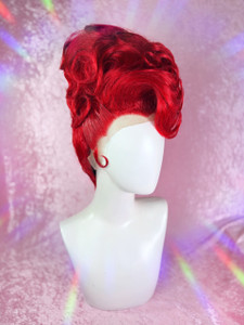 Ready 2 SHIP! (Pre-Loved)- "The Red Queen" - lush red classic 60's updo. lace clean.