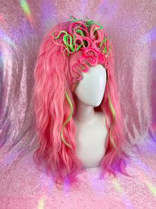 Ready 2 Ship Pre-Loved By Esther  - Pink Pansy Double Stack with wiggly details, custom streaks, and crystals. 