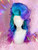 READY 2 SHIP Mardi Gras Sale - "Ombre she betta do!" - vibrant turquoise to Blue/Purple/pink ombre with slicked sides and style up big