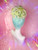 Ready 2 SHIP! - fab mermaid ombre sculpted updo with iridescent  tinsel. 