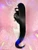 Ready 2 SHIP! Double & Tails Sale - "Black Beauty" - All slicked up 40 inch ponytail with set solid wiggly details and AB crystals.