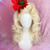“Christmas by the Beach” - Ready 2 Ship!  (Used once, lace trimmed, never glued, hair accessory removable)