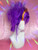 Ready 2 Ship Insta SALE  - "Wonka's Wig Factory" - custom orange streak in true purple updo. 