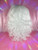 "BIG Pride" - One of a kind styled big white wig with custom pink and Blue streak.