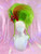 Ready 2 Ship Very Merry Sale - Mrs Grinch! - Green tinsel wig updo with custom red streak and hand made decoration. 