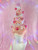 Ready 2 Ship Very Merry Sale - "Pink Christmas Tree!" - One-of-a-kind sculptured pink tinsel wig with set solid wiggly bits, battery operated in built lights with decorations