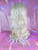 Chrissy SALE - "Christmas Genie"- Blonde gold and iridescent tinsel wig styled into pony with set solid wiggly fringe detail