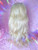 READY 2 SHIP! - Platinum blonde tinsel super High ponytail with set solid  Swirls and AB crystals 