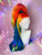 READY 2 SHIP - "Hot Rainbow!" - Bright tinsel rainbow Half up ponytail, high density tinsel wig.