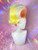 READY 2 SHIP - "Eggcellent!" - fab peach, white yellow ombre in a lush fluffy updo