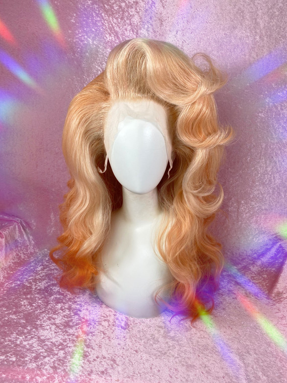 READY 2 SHIP Halloween MEGA Sale - "Butternut Squash!" - lush Big drag hair in a blonde to auburn orange ombre