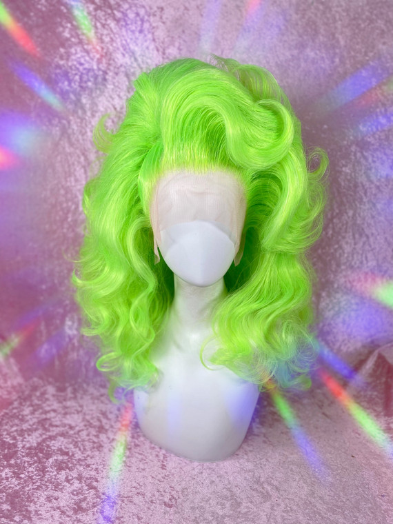 READY 2 SHIP Halloween MEGA Sale - "Slurrrrrrm!" - fab neon green styled buy with slicked side.