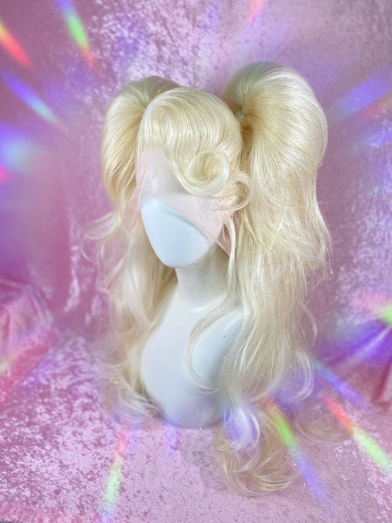 READY 2 SHIP The Merry Little Christmas Sale - "Santa Baby Spice" -  extra high density  blonde tinsel big lush pigtails.