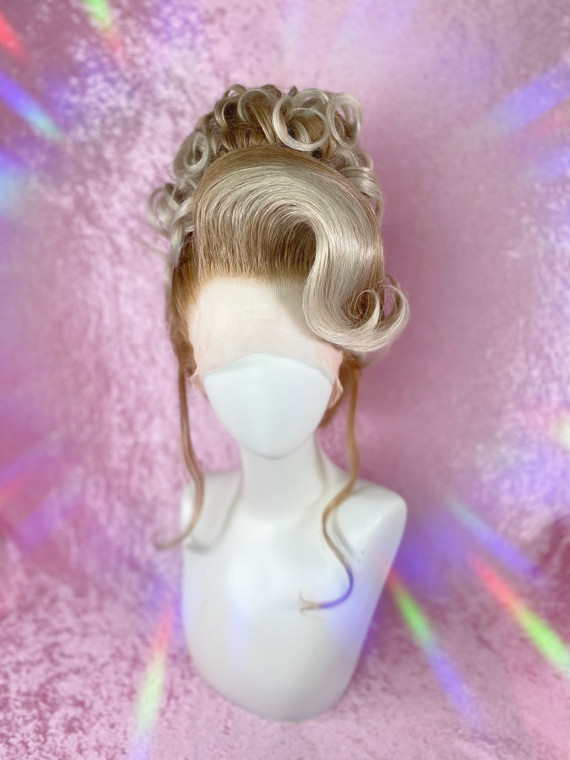 READY 2 SHIP  - "Blonde Belle" - beautiful ash blonde/grey with icey tips styled into a lush modern updo.