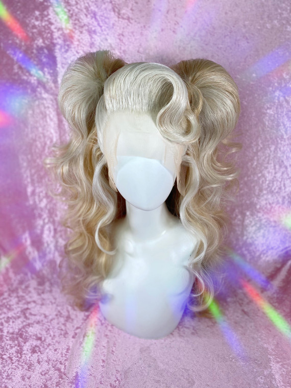 READY 2 SHIP  - "Lil miss Piggy" - beautiful mixed blonde with light front in fab lush pigtails