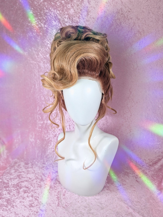 Ready 2 SHIP Pre-loved SALE! - auburn rooted bronde in twisted updo. lace clean.