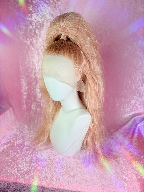 Ready 2 SHIP! - "Pastel you betta do" - Peachy Blonde beach wave slicked high pony.
