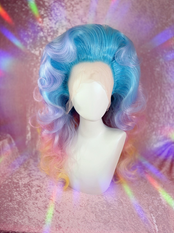 Ready 2 SHIP!  The Dolly Collection - "Dolly's wig of many colours" - beautiful rainbow ombre vintage Dolly.