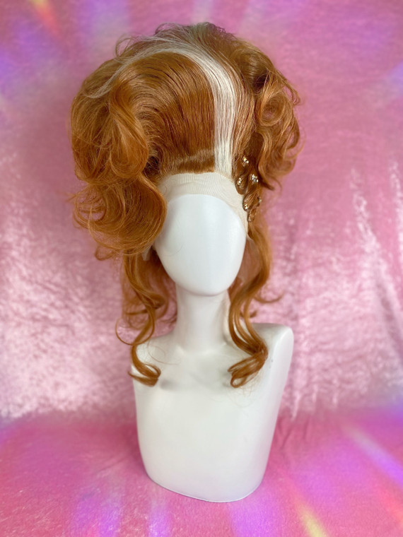 "Princess Anna" - Custom hand tied blonde streak in rich Toffee style into fab updo with crystal/wiggly detail.