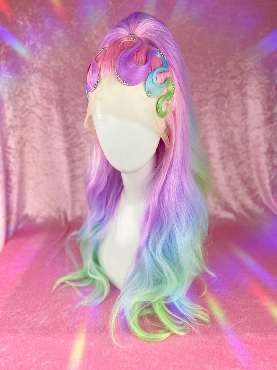 Ready 2 Ship - Pride SALE! - "Pastel Sparkle Ponytail" with AB Crystals