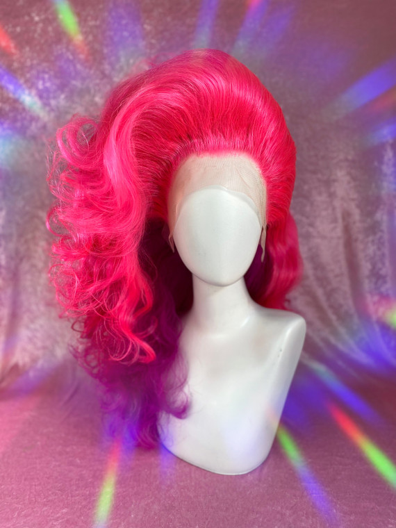 Ready 2 Ship - BIG PINK Auction! - "Big Side Swept PIP" - Pretty in Pinks SBE Luxury wig.