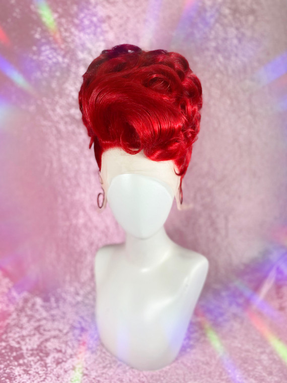 Ready 2 Ship NEW YEAR sale! - "Lady in RED!"-  beautiful sculpted updo with vintage detailing. 