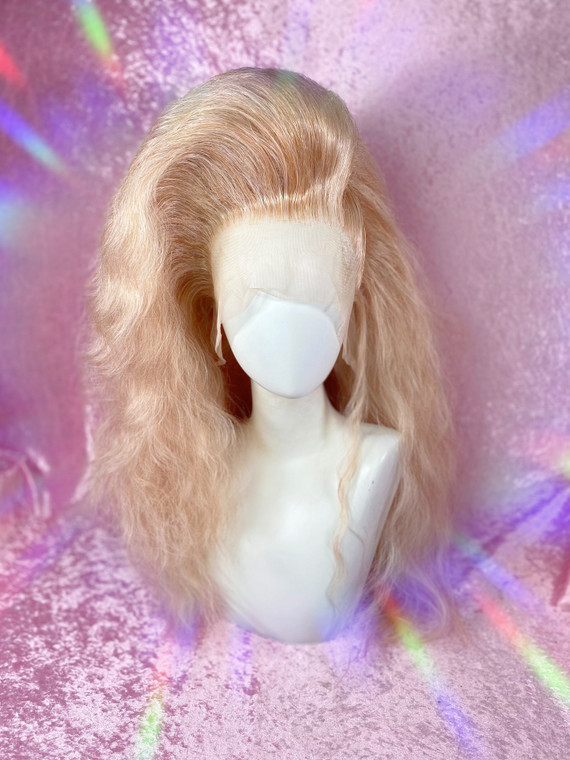 READY 2 SHIP - "slick chick" - side slicked modern texture in a pastel peachy blonde