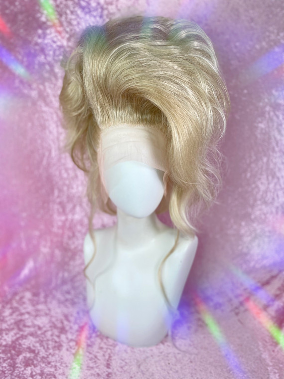 READY 2 SHIP - "Blonde's have more fun!" - Lush fluffy updo in platinum tipped Ash blonde.