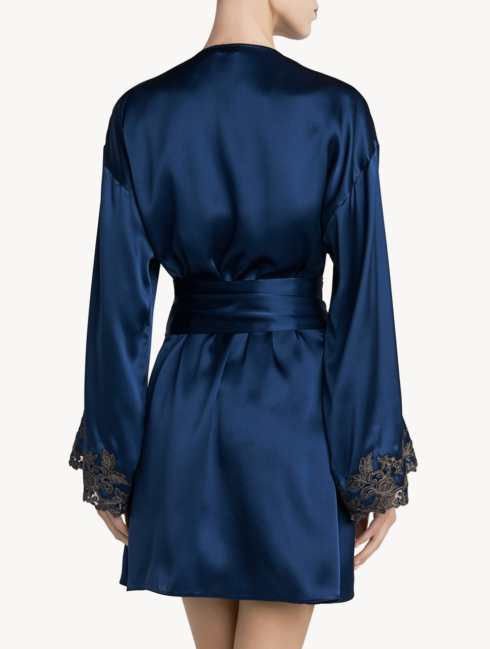 robe soie bleue