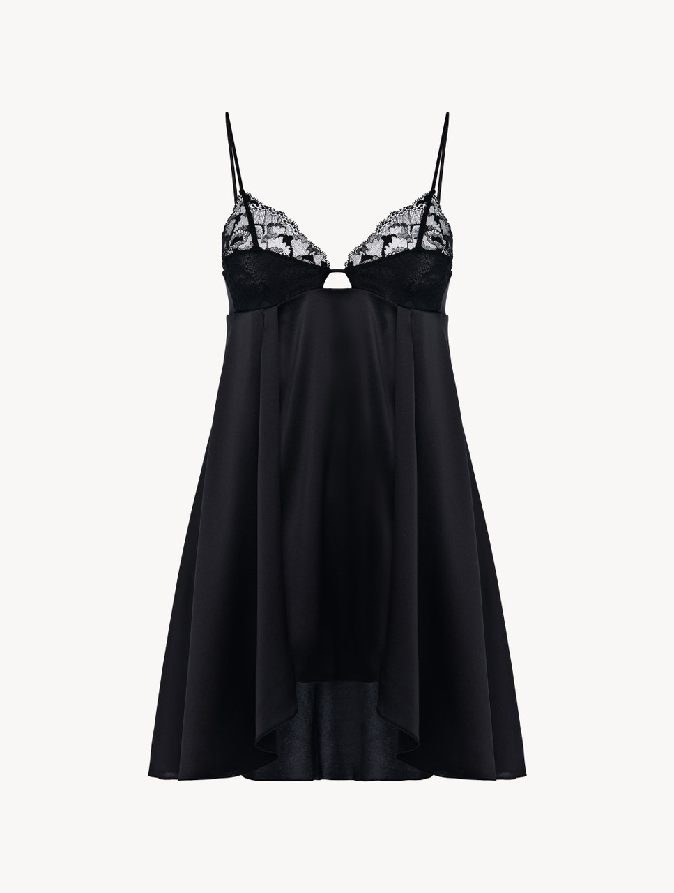 Nuisette soie noire Clearance