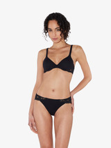 Soutien-gorge à armatures en coton et dentelle noir_1