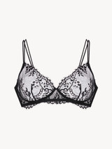 Soutien-gorge sans armatures noir en dentelle Leavers_0