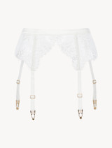 Porte-jarretelles blanc cassé en dentelle Leavers_0