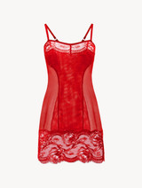 Slip dress en dentelle rouge_0