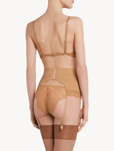 Porte-jarretelles «control fit» en Lycra® beige avec dentelle de Chantilly_2