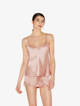 Haut de pyjama rose poudré en soie_1