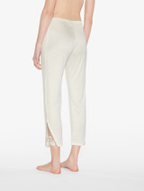 Pantalon en modal blanc cassé avec tulle brodé_2