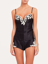 Bustier noir en satin de soie_1