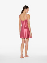 Nuisette courte en soie rose orchidée_2