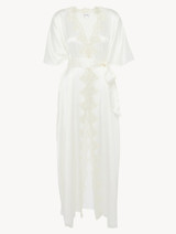 Robe de chambre longue en soie blanche avec macramé frastaglio_0